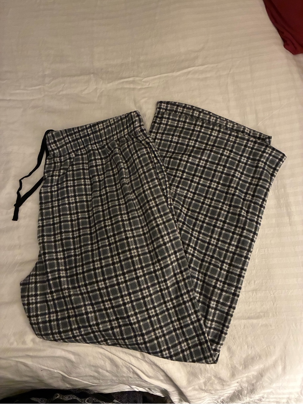 Men's Plaid Thick Flannel Lounge Pants - Gray/Black US XL